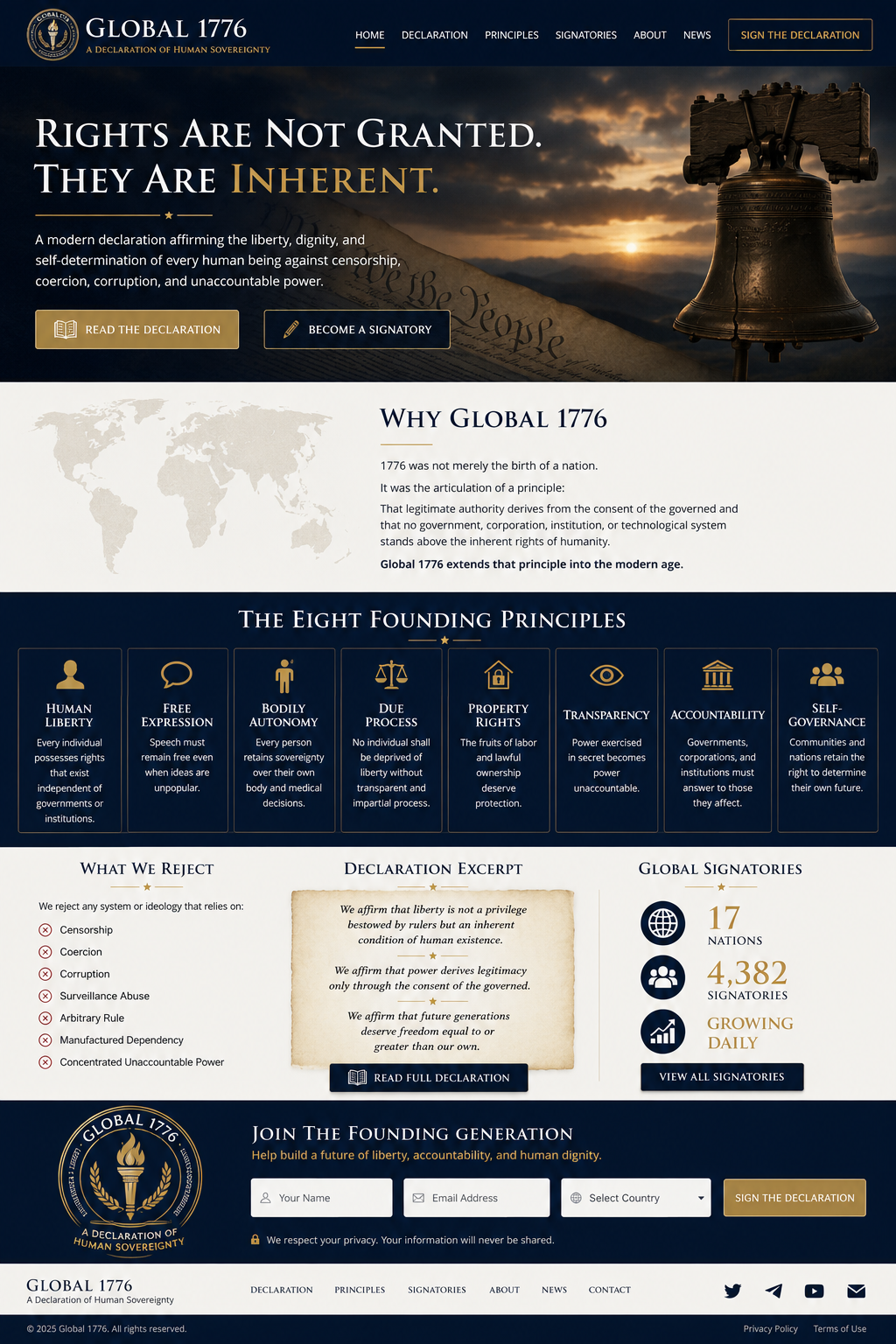 Global 1776 — Rights Are Not Granted. They Are Inherent.